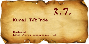 Kurai Tünde névjegykártya